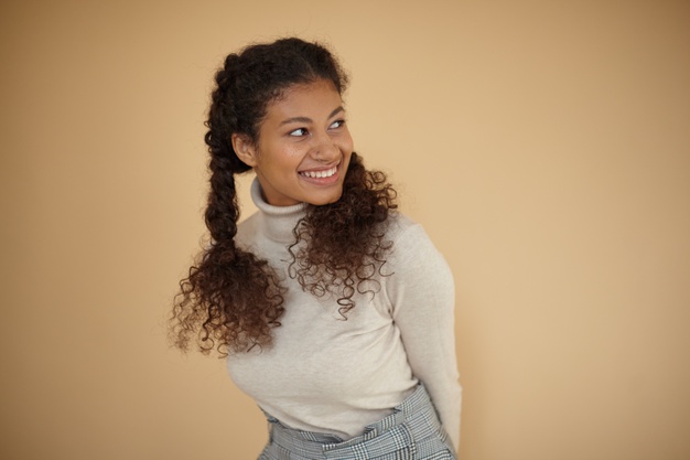 curly-haired woman